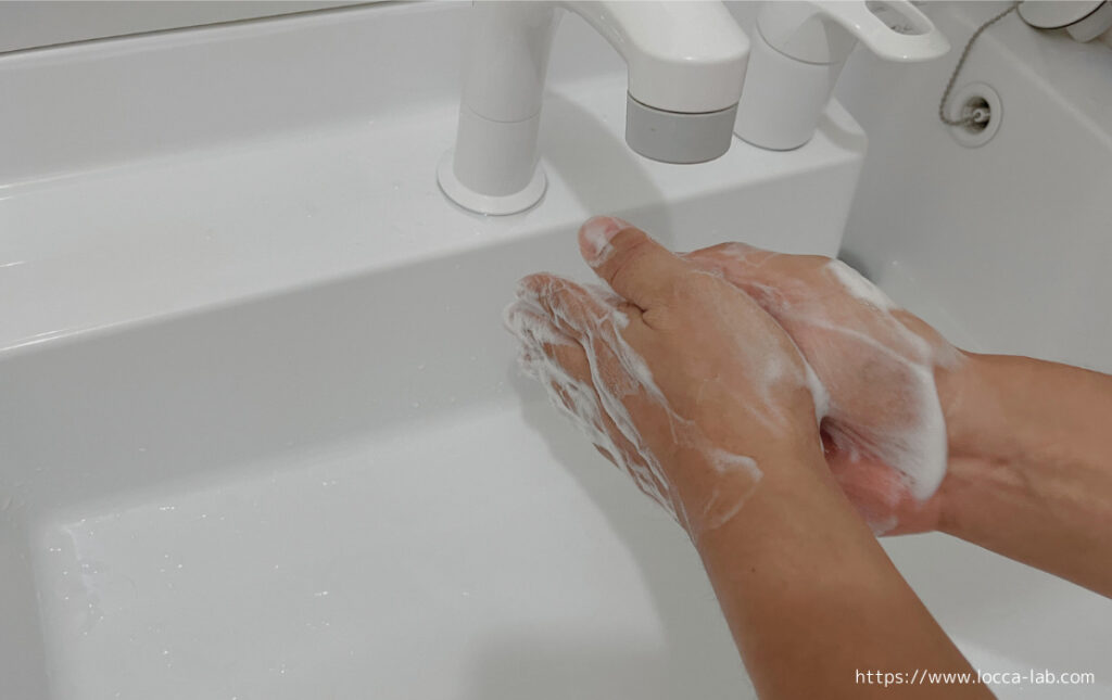 手を洗い清潔にする